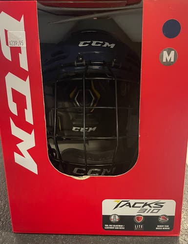 NEW CCM Tacks 310 Helmet Combo Navy Medium