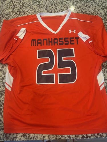 Under Armour Manhasset lacrosse team game jersey L large NEW