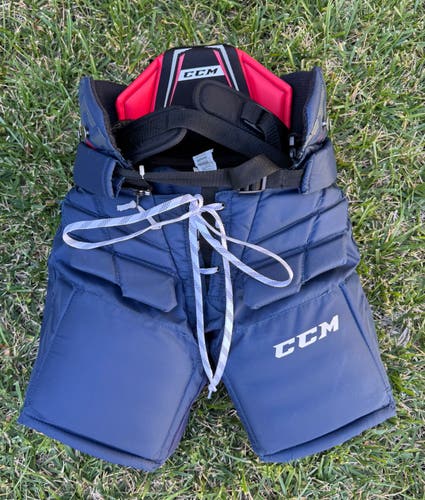 Used Navy Blue Junior Small CCM Axis 1.5 Hockey Goalie Pants