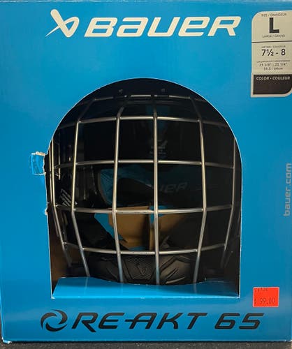 NEW Bauer Re-akt 65 Helmet Combo Black Large