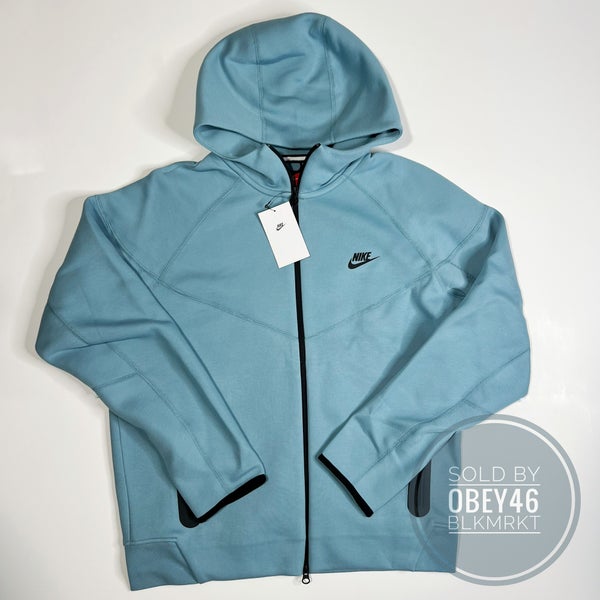 Nike Tech Fleece Windrunner Full Zip Hoodie Aqua Blue
