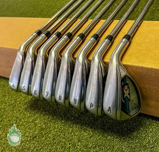 Used RH Callaway XR OS Irons 4-PW/AW recoil 660 Regular Flex Graphite Golf Set
