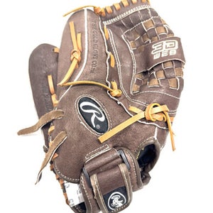 Used Rawlings FASTPITCH LH Throw Fastpitch Gloves Brown 12 1/2" 11860-S000299648