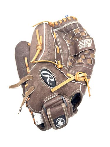 Used Rawlings FASTPITCH LH Throw Fastpitch Gloves Brown 12 1/2" 11860-S000299648