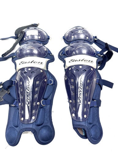 Used Easton SHIN GUARDS Catchers Leg Guards Navy Blue Intermed 11860-S000299653