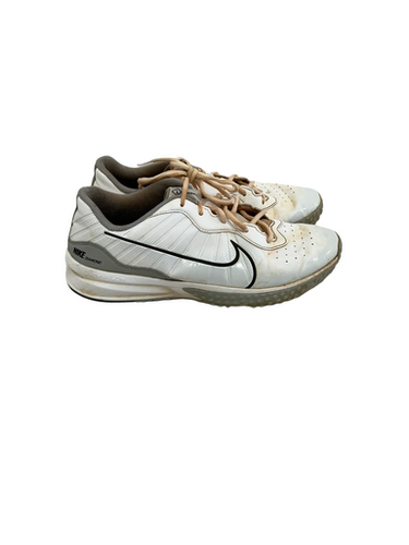 Used Nike Lunarlon Mens 9 White Baseball Turf Shoes 11692-S000143037