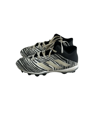 Used Adidas Zubaz Jr 4.5 FB Cleats Black And White 11692-S000143045