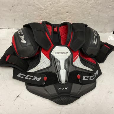Used CCM JETSPEED FT4 Junior Shoulder Pads White/Black/Red L/XL 11855-S000193021
