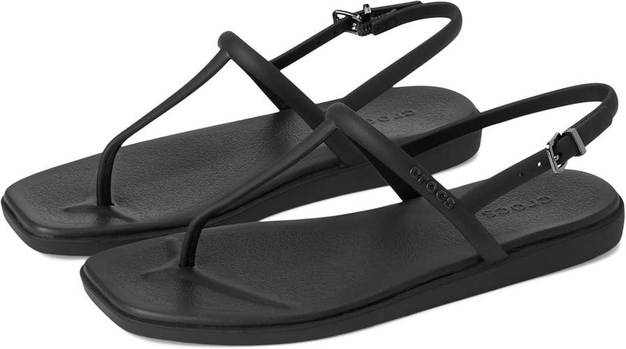 Crocs Miami 209793-001 Flip Flop Womens US 9 Black Slip On Thong Sandals TLW81