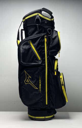 Mizuno Eight50-Cart Cart Bag Black/Yellow 4-Way Divide Single Strap Golf Bag