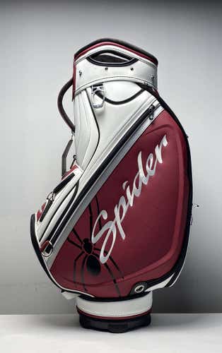 TaylorMade Spider TP Staff Bag Red White 6-Way Divide Single Strap Golf Bag NEW