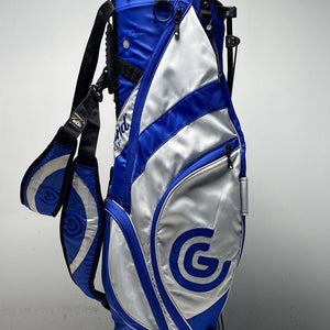 Cleveland Lightweight Stand Bag Blue/White 5-Way Divide Dual Strap Golf Bag