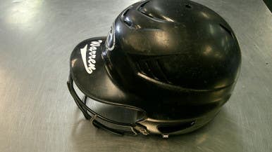 Used Rawlings COOLFLO W MASK Batting Helmet w/Mask Black SM 11868-S000066110