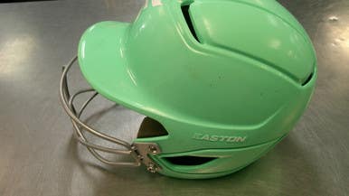 Used Easton ALPHA W MASK Batting Helmet w/Mask Teal SM 11868-S000066112