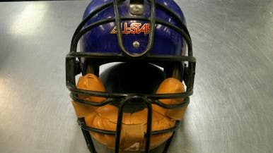 Used All-Star CATCHERS HELMET/ MASK Catchers Helmet w/Mask Navy Blue SM 11868-S000066111