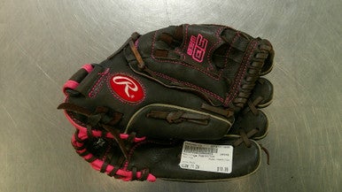 Used Rawlings FASTPITCH RH Throw Fastpitch Gloves Pink 11" 11868-S000066123