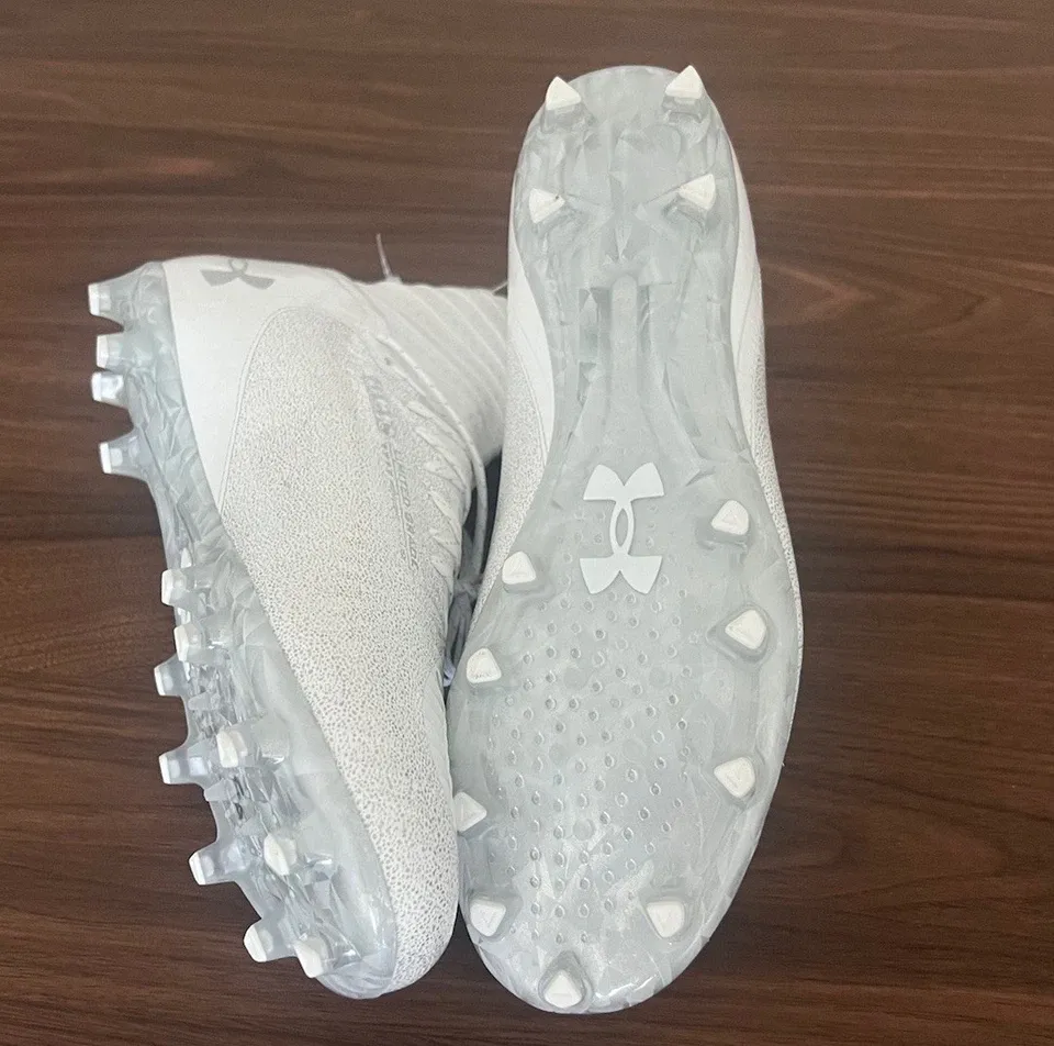 UA Highlight 2 MC Football Cleats White/ Silver Mens Size 9  display picture 2