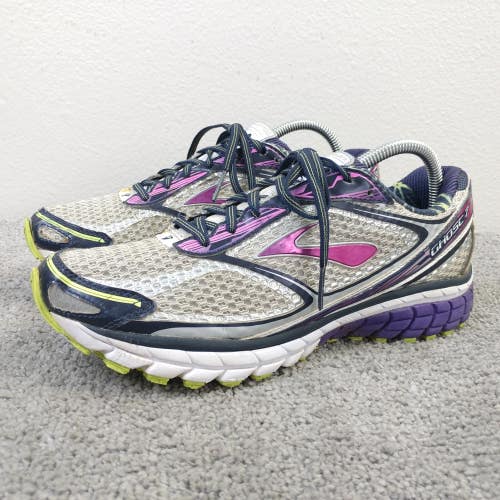 Brooks Ghost 7 Womens Size 10 Running Shoes White Purple Sneakers Low Top