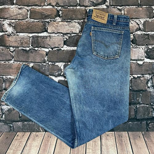 Vintage 90s Levi's Orange Tab 505 35x31 Regular Fit Straight Leg Denim Jeans