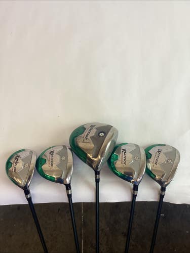 Warrior Golf TE Fairway Woods Set Driver, 3-5-7 Woods, 5-Hybrid Graphite Shafts
