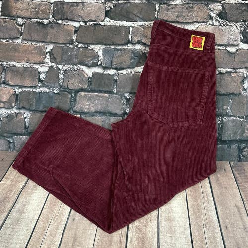 Empyre Corduroy Pants Size 28 Burgundy Maroon Baggy Straight Leg Skate Street