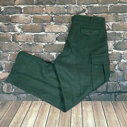 CODET Vintage Green Wool Hunting Pants Mens 38"x31 Outdoor Heavy Work CANADA
