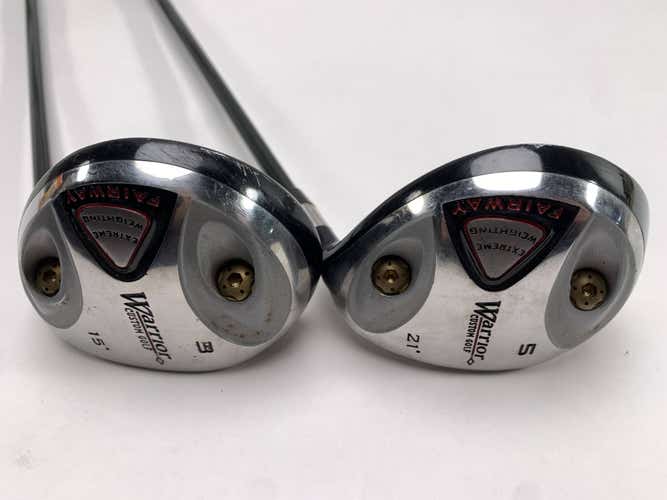 Warrior Custom Golf 3 & 5 Fairway Wood Set 15* 21* Long Drive Regular Mens RH