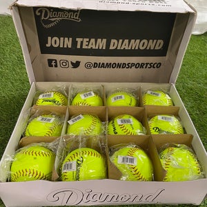 Yellow Diamond Softball 12 Pack (1 Dozen) (New)