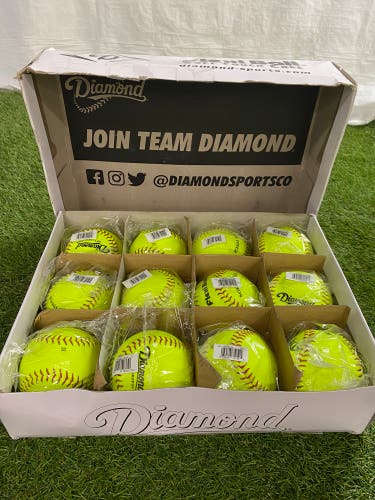 Yellow Diamond Softball 12 Pack (1 Dozen) (New)