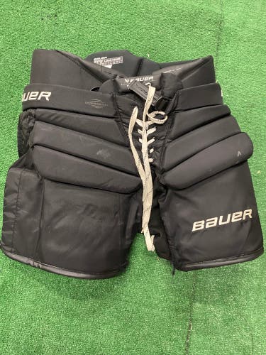 Black Senior Large Bauer Hockey Goalie Pants Pro Stock (Used)
