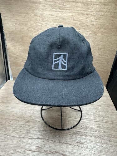 Rustek Newport 100% Hemp Strap Back Hat Charcoal Black