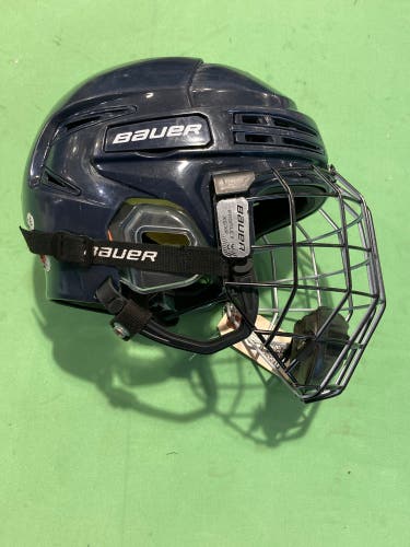 Used Navy Blue Medium Bauer Re-Akt 75 Helmet