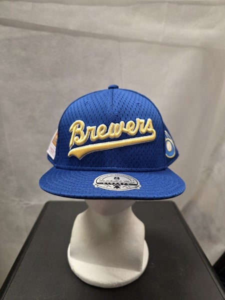 NWT Milwaukee Brewers Mitchell & Ness Mesh Fitted Hat 8 MLB