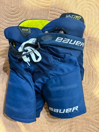 Blue Youth Medium Bauer Supreme Ultrasonic Hockey Pants (Used)