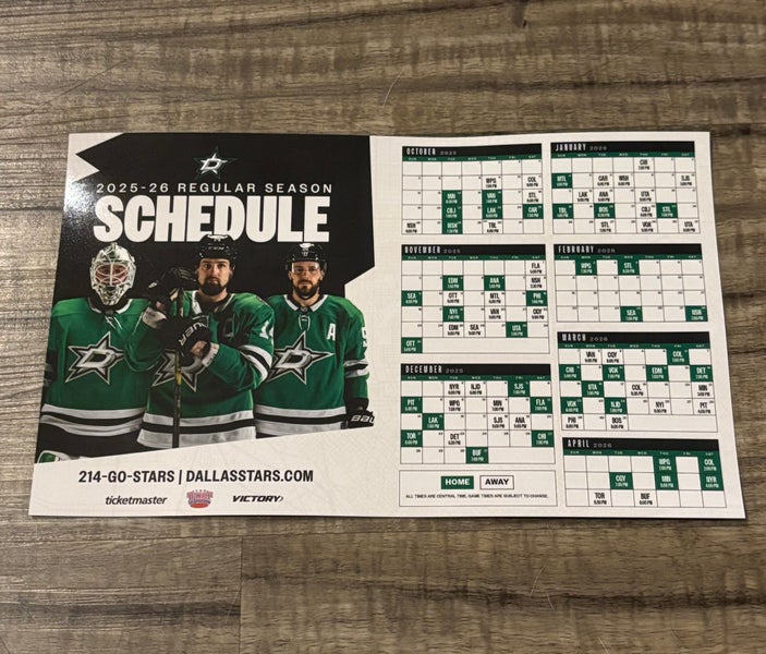 Dallas Stars NHL 2025 2026 Magnetic Schedule