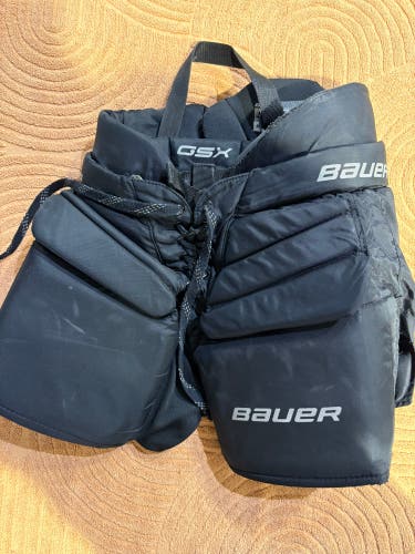 Black Junior Small Bauer GSX Hockey Goalie Pants (Used)