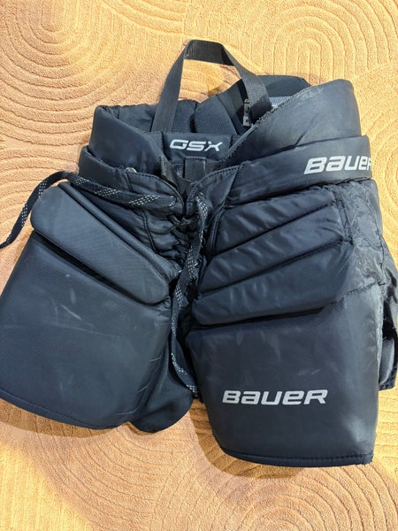 Black Junior Small Bauer GSX Hockey Goalie Pants (Used)