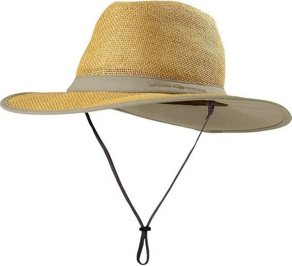 Outdoor Research Papyrus Safari Sun Hat Unisex Large Khaki Straw Wide Brim TLW98