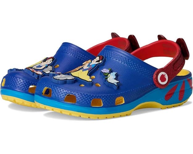 Crocs Classic Clog Little Kid 4 Blue Snow White Round Toe Slip On Shoes TLW102
