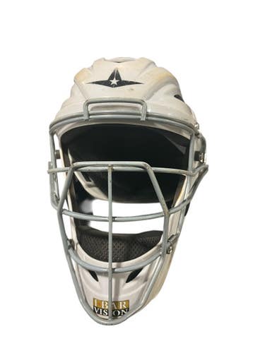 Used All Star WHITE ALLSTAR Catchers Helmet w/Mask White MD 11834-S000041858