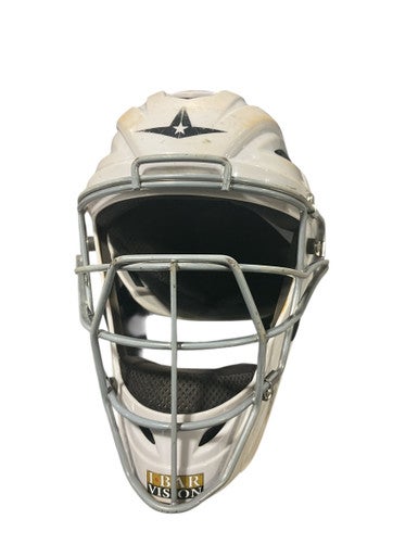 Used All Star WHITE ALLSTAR Catchers Helmet w/Mask White MD 11834-S000041858