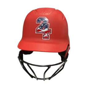 Used Evoshield EVOSHIELD RED HELMET Batting Helmet w/Mask Red One Size 11834-S000041748