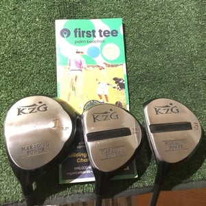 KZG Left Handed Managing Power Woods Set (D, 3W, 5W) Wizard Osborne Graphite LH