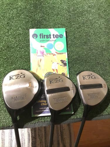 KZG Left Handed Managing Power Woods Set (D, 3W, 5W) Wizard Osborne Graphite LH