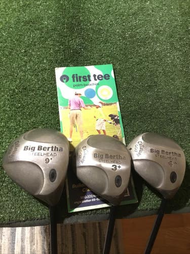 Callaway Big Bertha Steelhead Woods Set (D, 3+W, 4+W)Firm RCH 99 Series Graphite