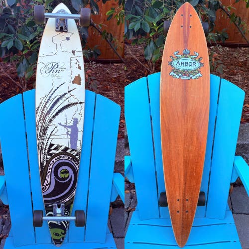 Arbor Skateboards Hawaiian Koa Classic Pintail Complete Longboard Skateboard 46”