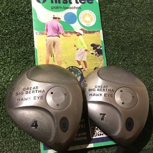 Callaway Great Big Bertha Hawkeye Woods Set (4W & 7W) Reg. & Firm UL Graphite