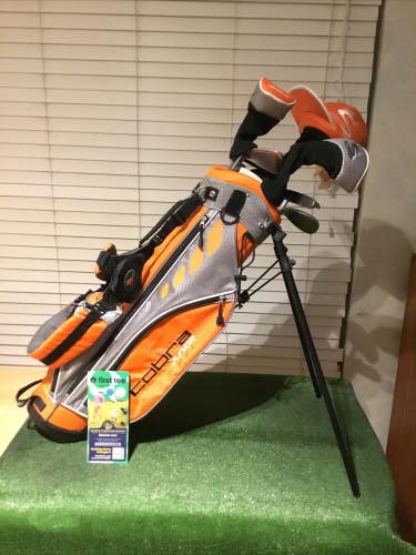 Cobra Juniors Go Time Set (D, FW, HY, 7i, 9i, SW, Putter) & Stand Bag