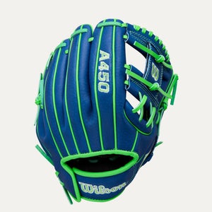 New A450 10.75IN RHT ROYAL/NEON GREEN GLOVE 11834-WILWBW1039771075