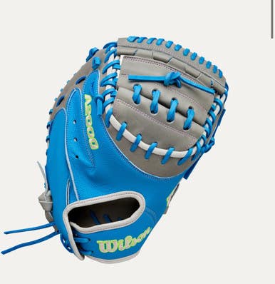 New 2025 FALL 34IN RHT SKY BLUE/GREY CATCHERS MITT A2000 11834-WILWBW10349134
